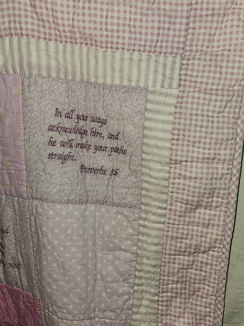 Handmade Pink Patchwork Baby Quilt